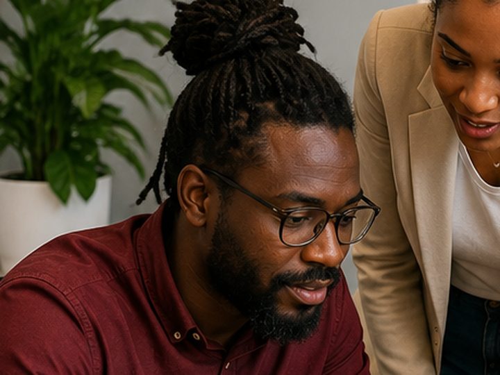 Un bénéficiaire en entretien individuel de bilan de compétences.